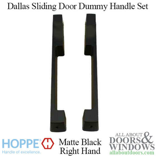 Dallas Dummy Sliding Door handle set, HLS9000 gears RH 1-3/4" Panel - Black