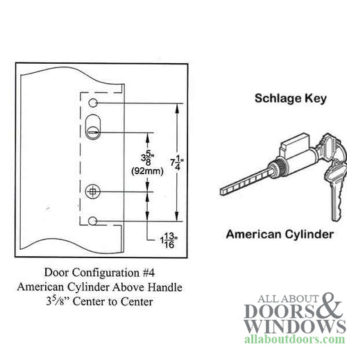 Blemished Marvin Active Keyed Multipoint Lock Trim for Hinged Door - Antique Brass - Blemished Marvin Active Keyed Multipoint Lock Trim for Hinged Door - Antique Brass