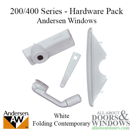 Andersen Casement Window - 200/400 Series - Hardware Pack - Folding Contemporary - White