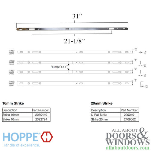 Hoppe MP Lock, 2 Hooks, 30mm Sliding Door Lock, 16mm Face - Hoppe MP Lock, 2 Hooks, 30mm Sliding Door Lock, 16mm Face