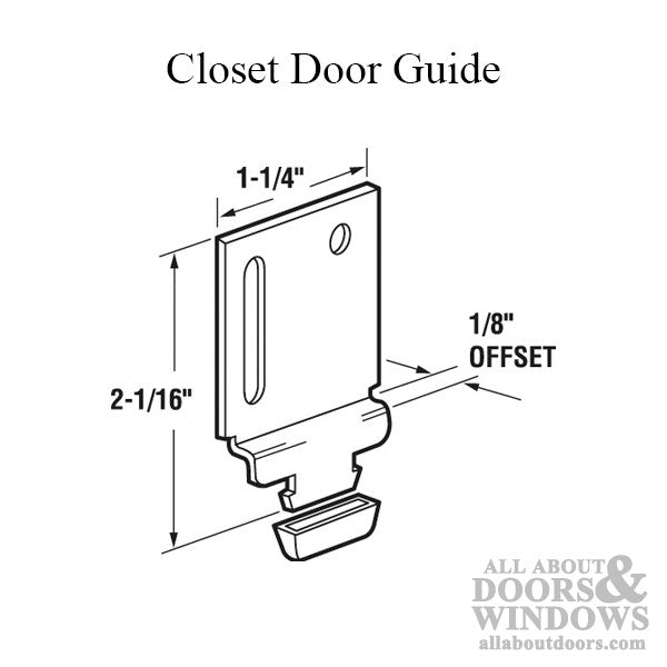 Guide, Closet Door,   Nylon Tip - Guide, Closet Door,   Nylon Tip