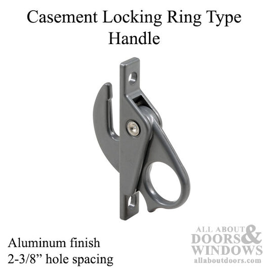 Casement Window Locking Ring Type Handle, 2-3/8‰Û Holespacing - Aluminum