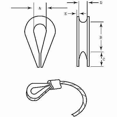 Cable Thimble - 1/4 Inch - Cable Thimble - 1/4 Inch