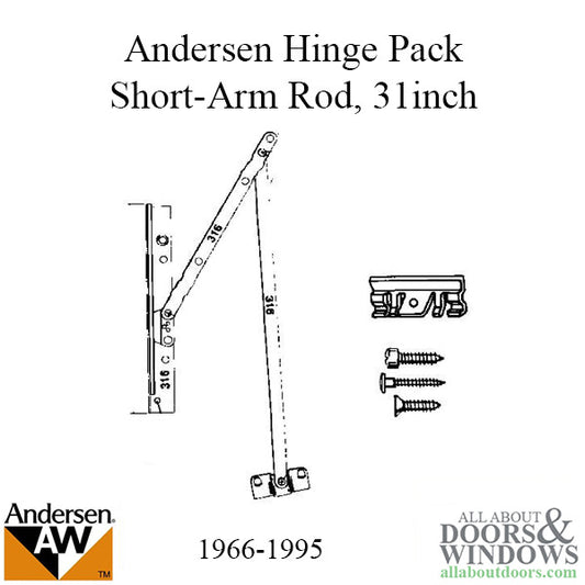 Hinge Pack, Perma-Sheild Awning AN, 31" Short Arm Rod, High Corrosion Resistant