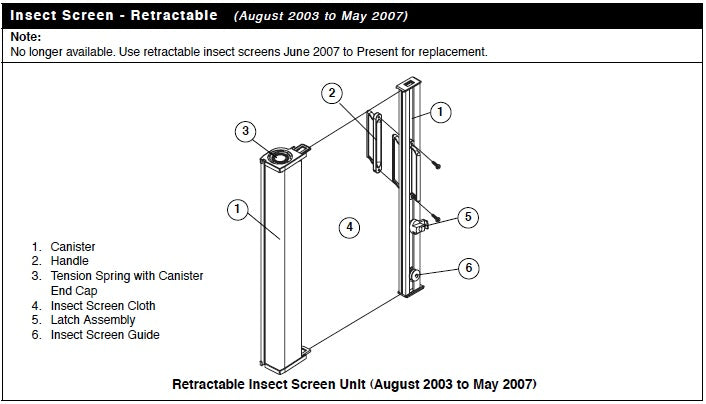 Retainer w/Screws - Retractable Insect Screen - for Andersen FGD made Aug. 03 to May 07 - Terratone - Retainer w/Screws - Retractable Insect Screen - for Andersen FGD made Aug. 03 to May 07 - Terratone