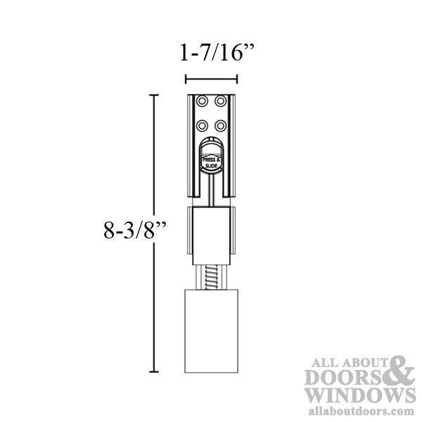 Locking Ultimate Lite Bolt for Astragal, Upper - Choose Color - Locking Ultimate Lite Bolt for Astragal, Upper - Choose Color