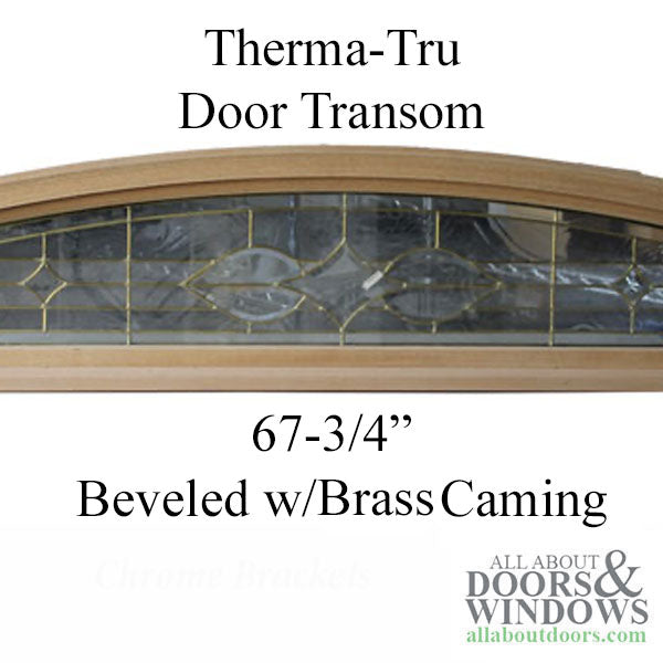 Door Transom Unit Size:  67-3/4 x 13-5/8 Leaded glass - Brass Caming - OAK - Door Transom Unit Size:  67-3/4 x 13-5/8 Leaded glass - Brass Caming - OAK