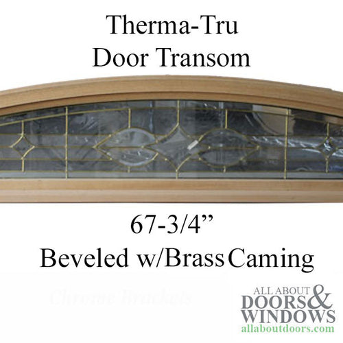 Door Transom Unit Size:  67-3/4 x 13-5/8 Leaded glass - Brass Caming - OAK - Door Transom Unit Size:  67-3/4 x 13-5/8 Leaded glass - Brass Caming - OAK