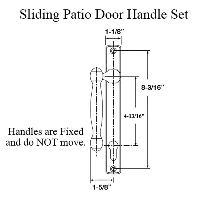 Fuhr L Style Dummy Handle Set for Sliding Patio Doors Inactive - Fuhr L Style Dummy Handle Set for Sliding Patio Doors Inactive