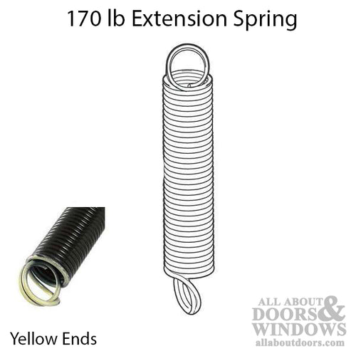 Extension Spring - 170 lbs Capacity - Yellow - Extension Spring - 170 lbs Capacity - Yellow