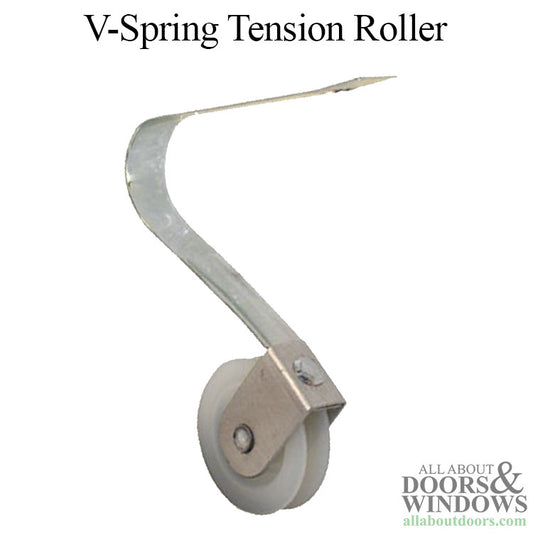 V Spring Tension Roller Assembly with 1 Inch Nylon Wheel for Sliding Screen Door