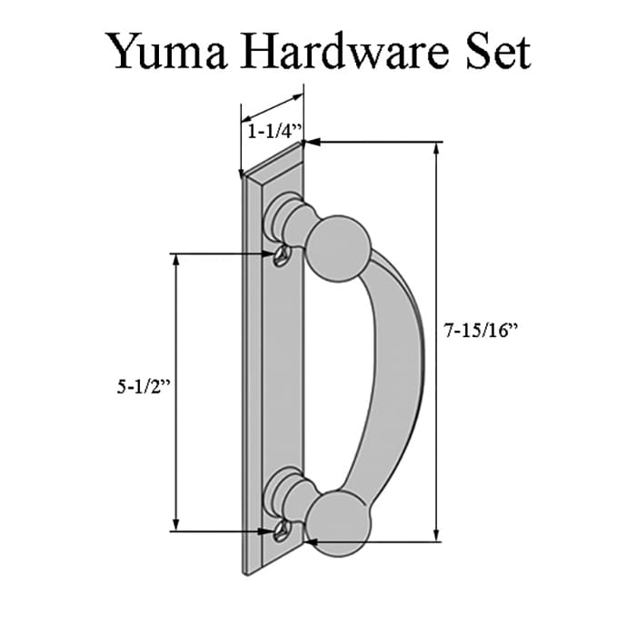 Andersen Yuma 4-Panel Gliding Door Interior/Exterior Trim Hardware Set - Distressed Bronze - Andersen Yuma 4-Panel Gliding Door Interior/Exterior Trim Hardware Set - Distressed Bronze