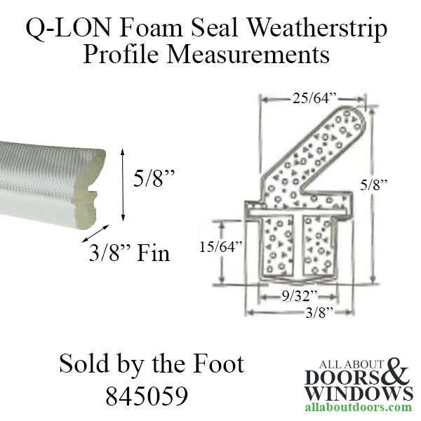Q-Lon Foam Seal Weatherstrip, Sold by the Foot - White - Q-Lon Foam Seal Weatherstrip, Sold by the Foot - White