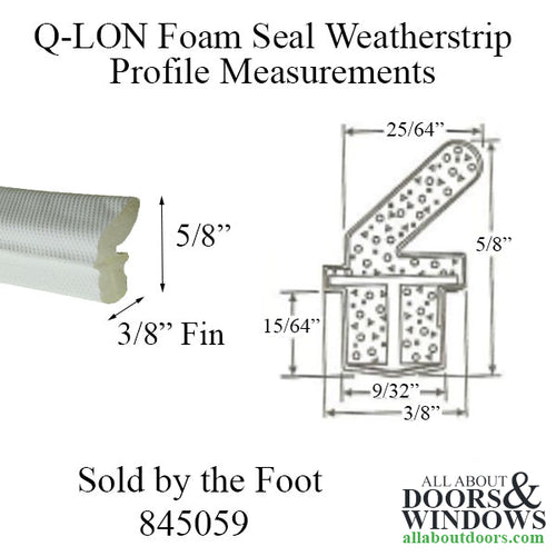 Q-Lon Foam Seal Weatherstrip, Sold by the Foot - White - Q-Lon Foam Seal Weatherstrip, Sold by the Foot - White