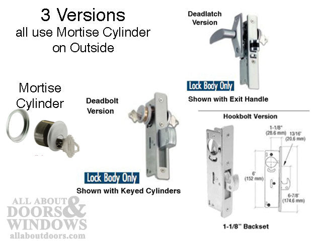 Adams-Rite 1 inch Mortise Cylinder, Zinc KA Pair,  Schlage Keyway - 2 colors - Adams-Rite 1 inch Mortise Cylinder, Zinc KA Pair,  Schlage Keyway - 2 colors