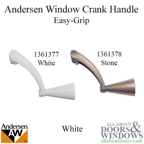 Andersen Window Improved/E-Z Casement Crank/Handle - Easy Grip - White - Andersen Window Improved/E-Z Casement Crank/Handle - Easy Grip - White