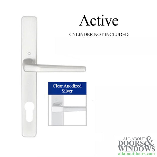 HOPPE Frankfurt Active Multipoint Lock Handleset, A117/ 2246N - NO Cylinder - Clear Anodized Aluminum