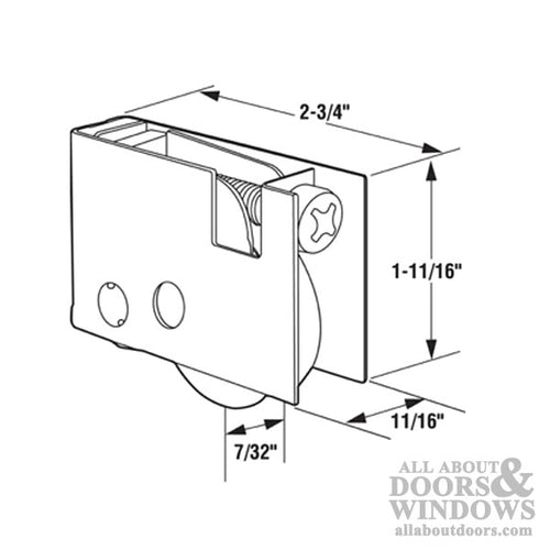 Pella Generic Patio Door Roller Assembly, 1-1/2