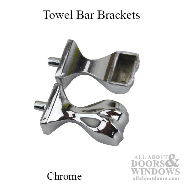 Towel Bar Bracket, One Stud - Brushed Chrome, Pairs - Towel Bar Bracket, One Stud - Brushed Chrome, Pairs