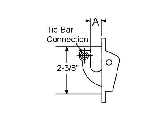 Locking Cam, Tie Bar, 2-3/8 screw Spacing - White - Casement