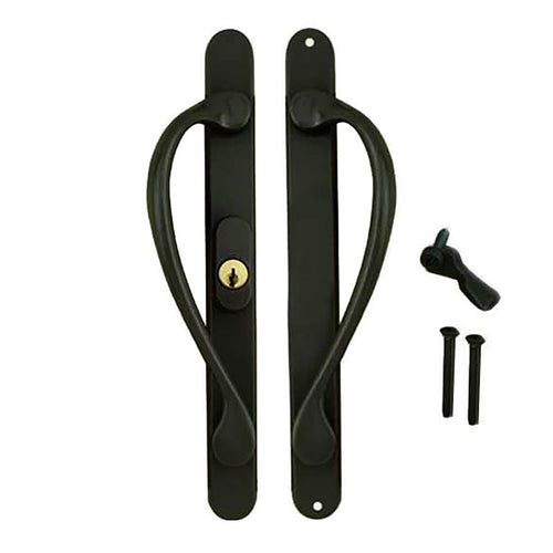 Marvin Active Keyed, Narrow Sliding Door Handle, Center Thumb - Matte Black - Marvin Active Keyed, Narrow Sliding Door Handle, Center Thumb - Matte Black