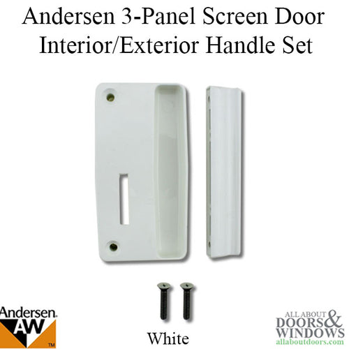 Andersen - PSI Gliding Door - 3 Panel Patio Screen Door Interior & Exterior Handle Set - White - Andersen - PSI Gliding Door - 3 Panel Patio Screen Door Interior & Exterior Handle Set - White