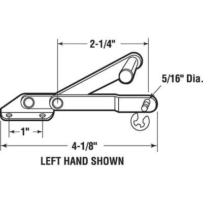Louver/ Jalousie Window Operator, 2-1/4 inch link, Lever, Alum - Left Hand - Louver/ Jalousie Window Operator, 2-1/4 inch link, Lever, Alum - Left Hand