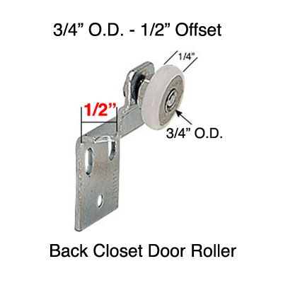Closet Door Roller 0.75 Wheel Diameter with Offset