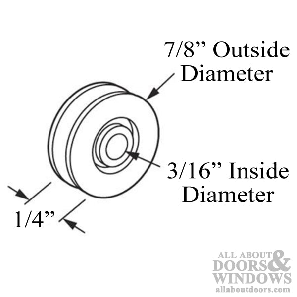 Roller Only,  27/32  Nylon, 3/16 inch i.d., 9/32 inch wide - Roller Only,  27/32  Nylon, 3/16 inch i.d., 9/32 inch wide