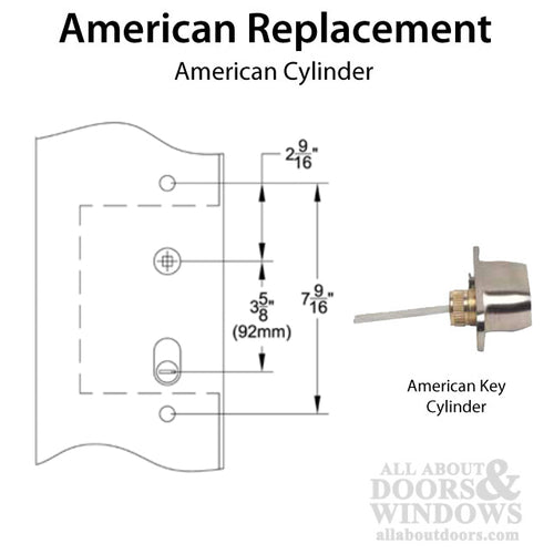 Multipoint Trim, 2 x 10 inch, American Cylinder Stainless Steel Handleset, Choose Options - Multipoint Trim, 2 x 10 inch, American Cylinder Stainless Steel Handleset, Choose Options