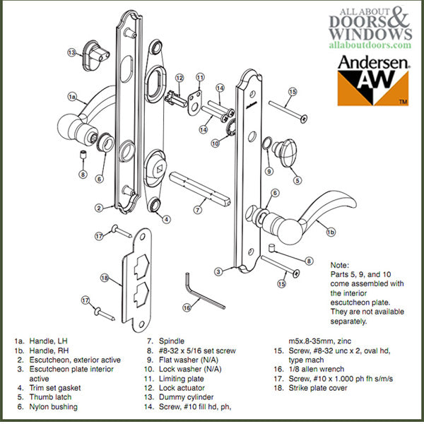 Andersen 4-3/4 Long Square Spindle, Frenchwood Hinged Door - Andersen 4-3/4 Long Square Spindle, Frenchwood Hinged Door