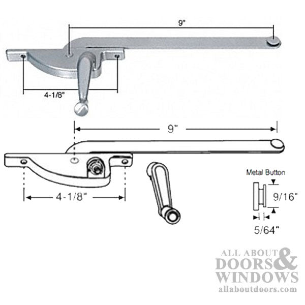 Hope Operator, 9 Arm, 4-1/8 Screws, Left Hand Casement - Choose Color - Hope Operator, 9 Arm, 4-1/8 Screws, Left Hand Casement - Choose Color