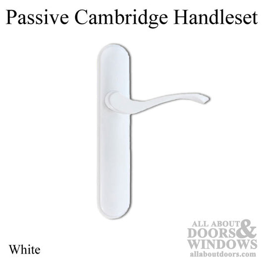 Passive Cambridge Handleset, Right Hand Multipoint Lock Trim - White