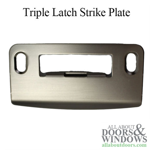 Multipoint lock strike plate, Adjustable tab - Brushed Nickel