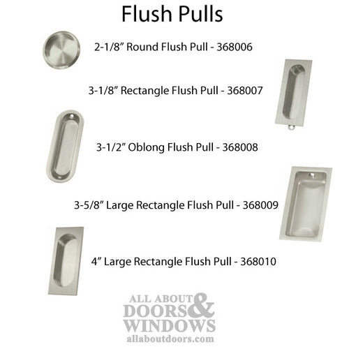 3-1/8'' Rectangle, Flush Pull, Solid Brass - Choose Finish - 3-1/8'' Rectangle, Flush Pull, Solid Brass - Choose Finish