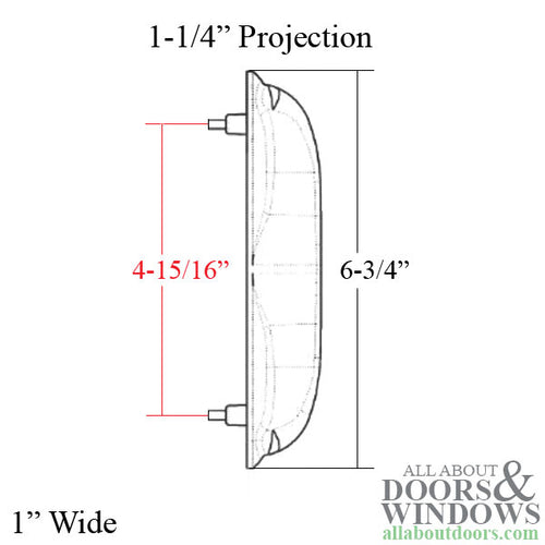 Willo Slim Exterior Pull Non-Locking for Sliding Doors and Windows - Willo Slim Exterior Pull Non-Locking for Sliding Doors and Windows