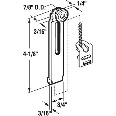 1 Wheel, 7/8 Dia.,  Closet Door - 1 Wheel, 7/8 Dia.,  Closet Door