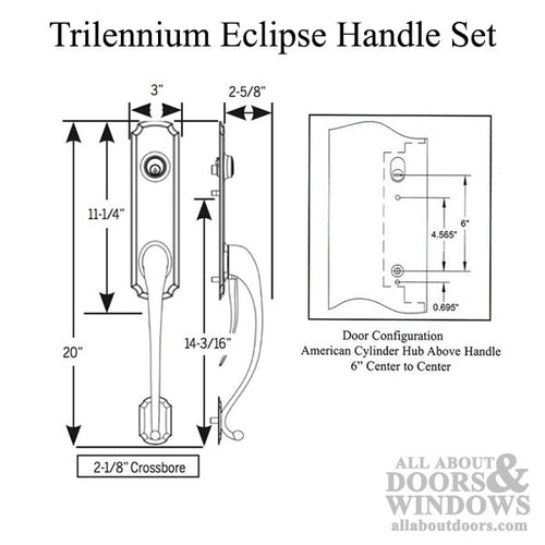 Trilennium Eclipse Handle with Grip, Left Hand, Schlage Key - Choose Color - Trilennium Eclipse Handle with Grip, Left Hand, Schlage Key - Choose Color