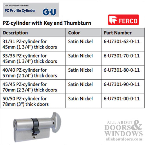 50/50 Key/TT 100mm Euro profile cylinder - Satin Nickel - 50/50 Key/TT 100mm Euro profile cylinder - Satin Nickel