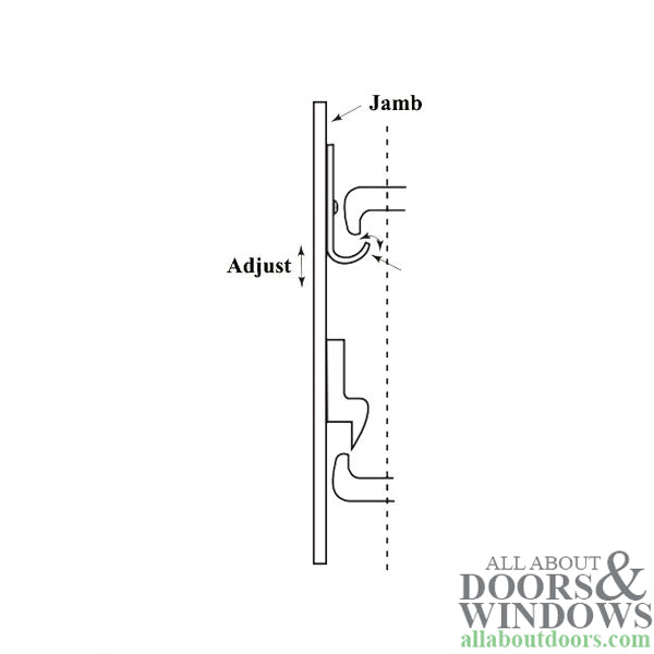 Adjustable Diecast 1-3/16 Inch Latch Strike with 5/16 Inch Offset for Sliding Screen Door - Adjustable Diecast 1-3/16 Inch Latch Strike with 5/16 Inch Offset for Sliding Screen Door