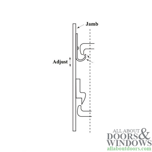 Adjustable Diecast 1-3/16 Inch Latch Strike with 5/16 Inch Offset for Sliding Screen Door - Adjustable Diecast 1-3/16 Inch Latch Strike with 5/16 Inch Offset for Sliding Screen Door