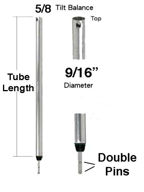 5/8 Inch Spiral Tilt-In Window Balance Rod w/ Black Bearing - 5/8 Inch Spiral Tilt-In Window Balance Rod w/ Black Bearing