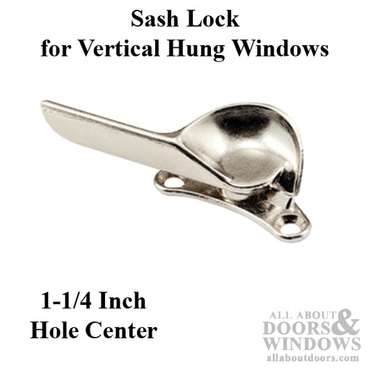 Sash Lock - Vinyl and Aluminum Sash Hardware, Nickel Plated - Brite Zinc