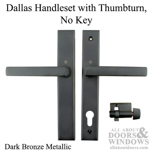 Dallas Contemporary Lever Handle, Inactive, Nonkeyed with Thumbturn,  M1643 / 2161N Set - Dark Bronze Metallic - Dallas Contemporary Lever Handle, Inactive, Nonkeyed with Thumbturn,  M1643 / 2161N Set - Dark Bronze Metallic