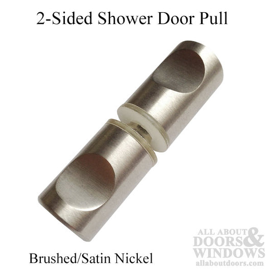 Shower Door Pull, 2 sided - Brushed Nickel