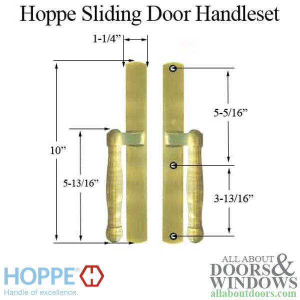 HOPPE HLS 9000 Sliding Door Handle Set Fixed Dummy Resista Brass - HOPPE HLS 9000 Sliding Door Handle Set Fixed Dummy Resista Brass