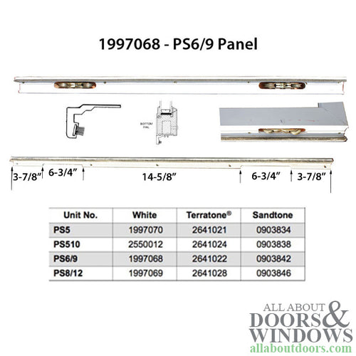 Filler - Operating Bottom Rail Weatherstrip PS3, 6/9 2 Panel Door - White - Filler - Operating Bottom Rail Weatherstrip PS3, 6/9 2 Panel Door - White