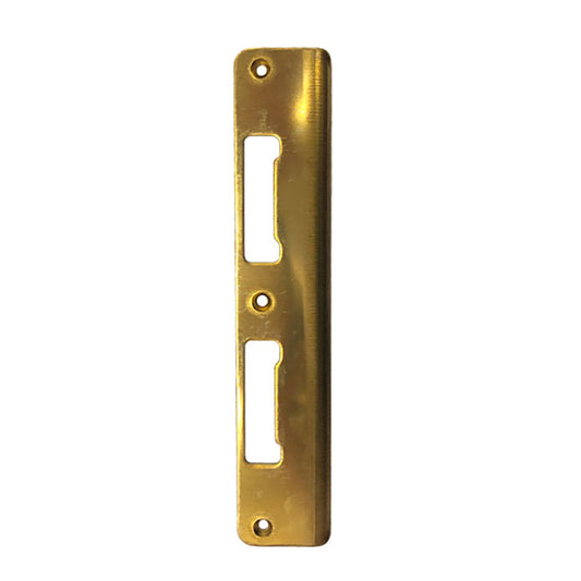 HOPPE Latch and Deadbolt Strike with Curved Lip for 1-3/4" Thick Door Polished Brass