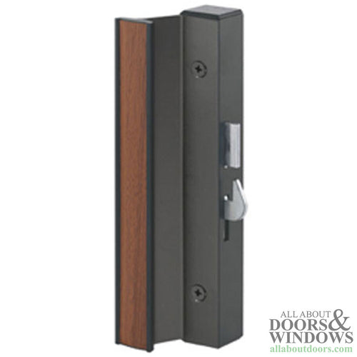 Sliding Patio Door Handle Set with Hook Latch 4-15/16 Inch Hole Center Black Finish - Sliding Patio Door Handle Set with Hook Latch 4-15/16 Inch Hole Center Black Finish