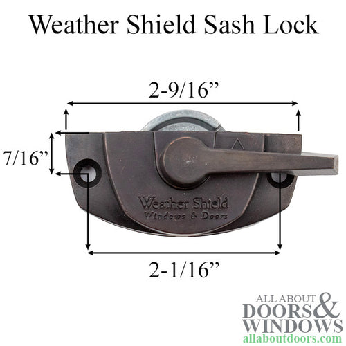 Weather Shield Logo EntryGard II Cam Window Sash Lock, LH - Weather Shield Logo EntryGard II Cam Window Sash Lock, LH